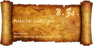 Matola Zsóka névjegykártya